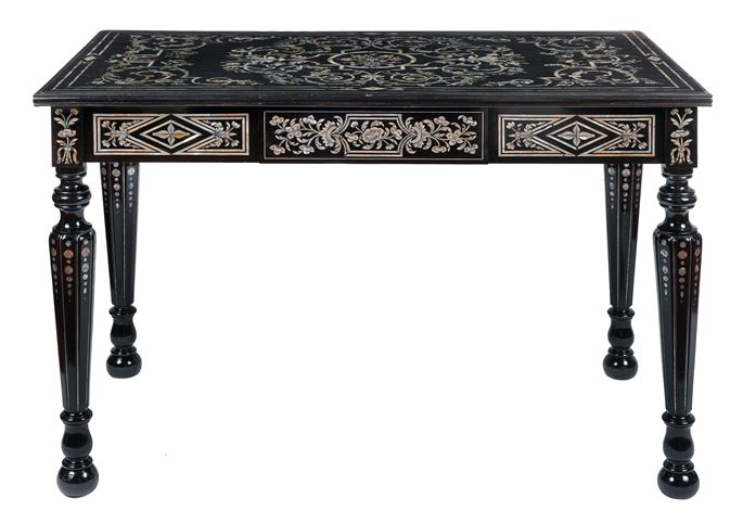 Sebastiano Novale - An important late baroque Venetian ebony mother of pearl and metal inlaid table top | MasterArt